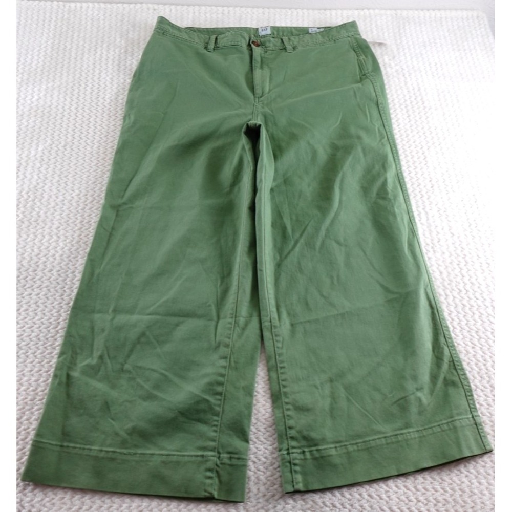 Gap Pants Womens 18 Ashbury Green High Rise Button Fly Crop Wide Leg